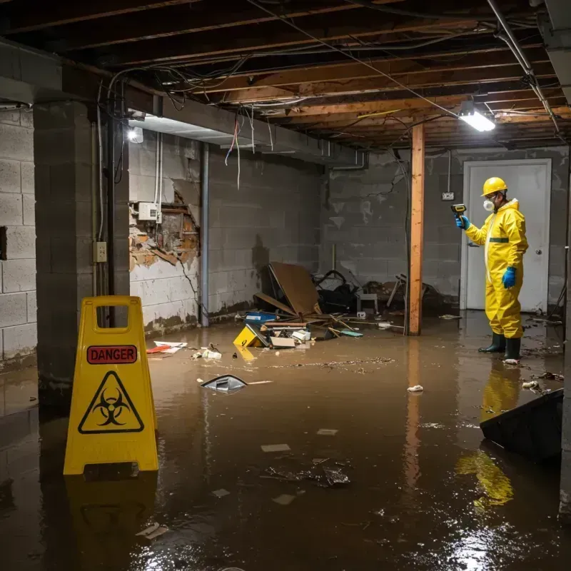 Flooded Basement Electrical Hazard in Dexter, NM Property